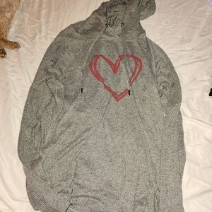 Maurice's Gray Heart Design Hoodie Sweater XL